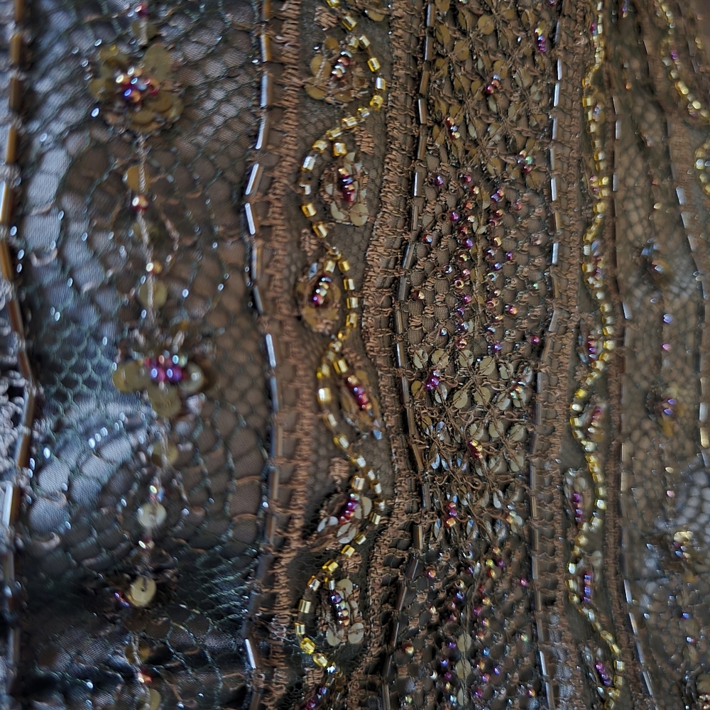 Vintage Liancarlo Couture For Neiman Marcus Brown Strapless Beaded Gown 8 - Picture 12 of 16